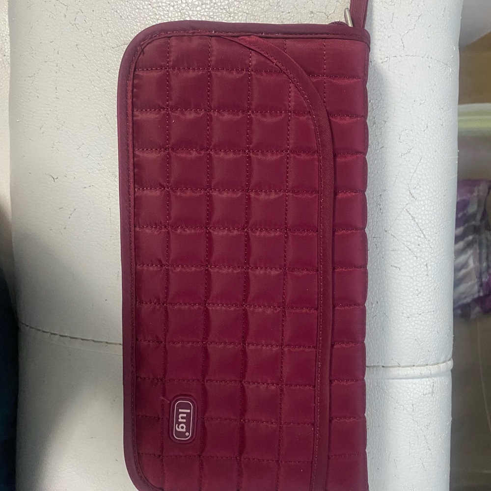 LUG Quilted Burgundy passport travel Wallet
